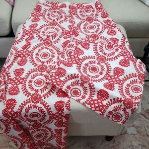 Shein Red and White Patterned Pants
